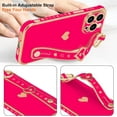 thumbnail image 6 of IPhone 14 Pro Max Case, Cute Love-Heart Plating, Bling Silicone, Camera Lens Protection, Shockproof Bumper for Women & Girls (6.7"), 6 of 7
