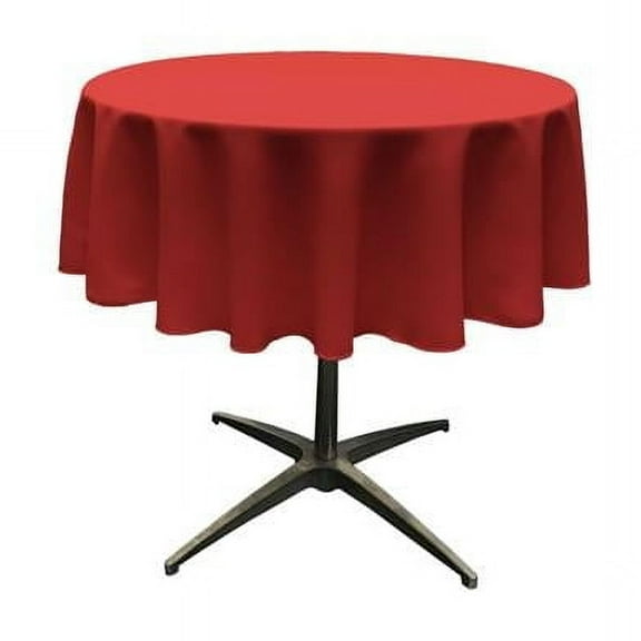 TCpop51R-RedP98 Polyester Poplin Tablecloth, Red - 51 in. Round