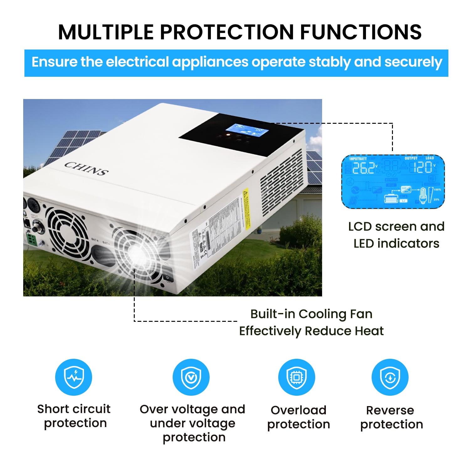 CHINS 48V Pure Sine Maximum off-Grid Smart Integrated Machine All-in-One Inverter
