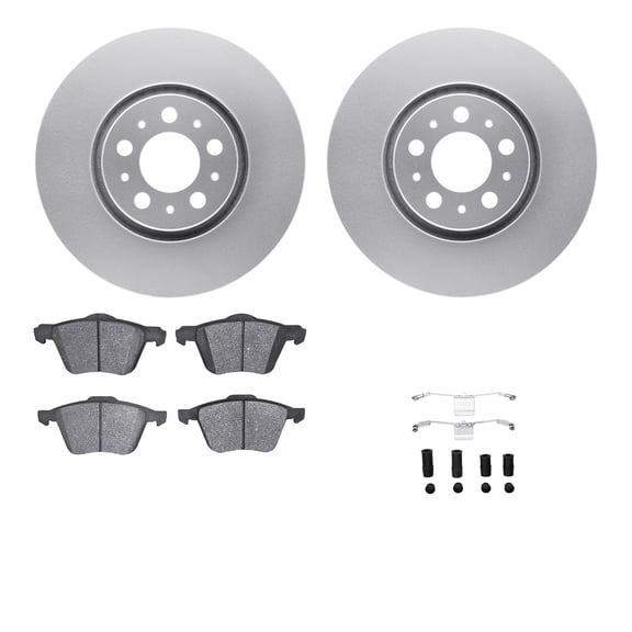 Dynamic Friction Company Front Geospec Brake Rotors with 5000 Advanced Brake Pads includes Hardware 4512-27093