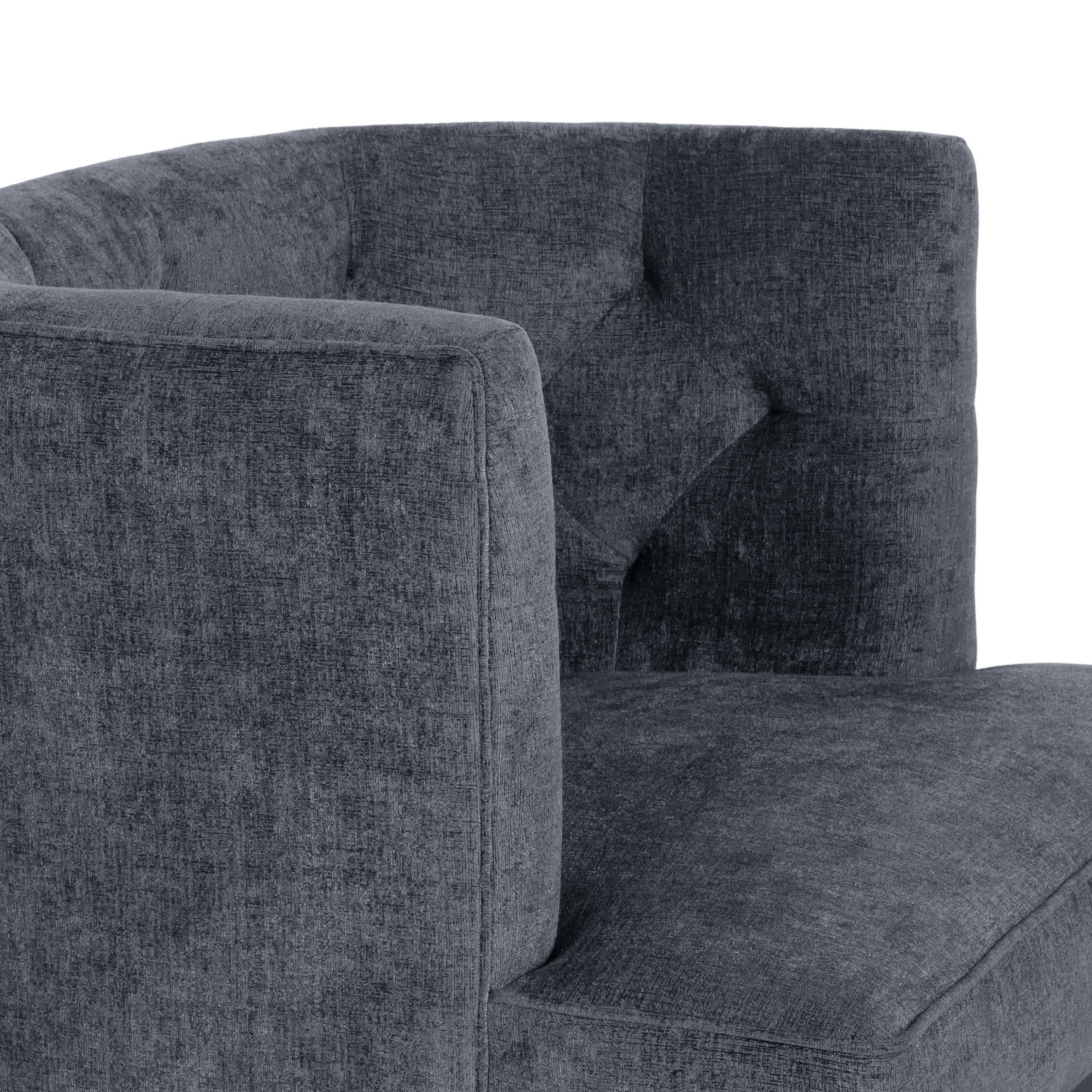 Noble House Suncook Fabric Tufted Club Chair, Set of 2, Charcoal