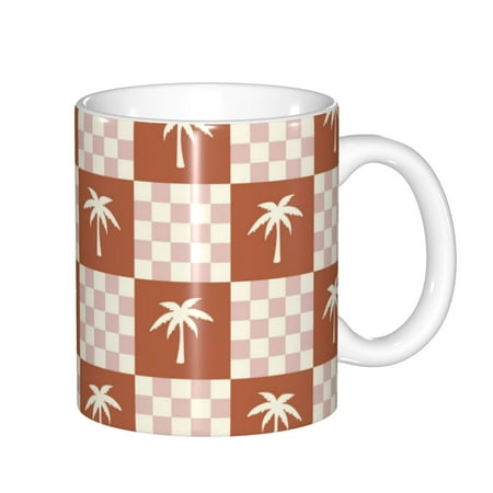 

Zeuib Brown Palms Ceramic Coffee Mug with Large Handle，Modern Reactive Glaze Dishwasher & Microwave Safe – Perfect for Home Office Café Gift-Ready