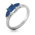 thumbnail image 4 of Pear and Princess Cut Natural Sapphire Gemstone Ring in 14K White Gold (Size: 6), 4 of 6