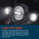 thumbnail image 3 of TRUE MODS 2 luces antiniebla LED negras de 4,5 pulgadas para motocicletas Harley Davidson [señales de giro HALO DRL blanco y ámbar] [lente ojo de pez dual avanzada] [blanco frío 6500 K] lámparas de co, 3 of 5