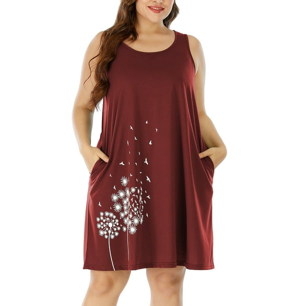 Frontwalk Nightgowns for Women Sleepwear Pajama Night Dress Summer