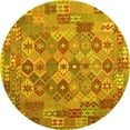 thumbnail image 1 of Ahgly Company Indoor Round Southwestern Yellow Country Area Rugs, 8' Round, 1 of 4