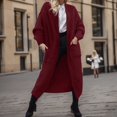 thumbnail image 2 of Ediodpoh Women Cardigan Sweaters Long Sleeve Open Front Knit Long Coat Duster Cozy Fall Winter Outfits with Pockets Red L, 2 of 5