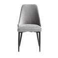 thumbnail image 3 of Modern Design Velvet Fabric Gray Side Chairs Set of 2 Metal Legs Black Finish Stylish Chairs, 3 of 5
