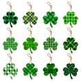 thumbnail image 2 of St Patricks Day Decorations,12PCS Felt Shamrock Garland Banner,Pendant Party Scene Decoration for St Patricks Day Decor,Dark Green Light Green for Irish Party Supplies, 2 of 6