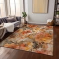thumbnail image 6 of Addison Rugs Chantille Indoor/Outdoor Transitional Floral Orange Machine Washable Rectangle Rug, 9' x 12', 6 of 8