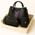 thumbnail image 4 of Juego De 4 Bolsas Informales De Lujo Para Mujer A La Moda Color Negro, 4 of 4