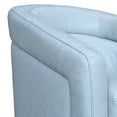 thumbnail image 5 of Desi Sky Blue Leather Swivel Accent Chair, 5 of 9