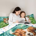 thumbnail image 4 of Manfei Cute Dog Lover Bedding Comforter Set 7pcs, Fashion Western Oil Printing King Bedding Sets, Kawaii Animal Theme Reversible Bed Sheets, Ultra Soft Bedroom Decor, 4 of 7