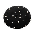 thumbnail image 1 of Qarigey Boina perla invierno moda diseño sombrero elegante transpirable mano de obra exquisita Beanie gorras ropa suministros para mujeres niñas Sombreros negro Qarigey AP010199-03B, 1 of 6