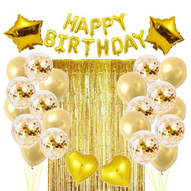 Ensemble de Ballons d'Anniversaire Mode Réutilisables Ensemble de Décorations de Fête Kit de Ballons en Feuille