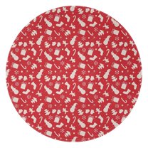Red Christmas Pattern Round Blanket,Comfortable Soft Flannel Throw Blanket,All Season,Warm Lightweight Blankets for Sofa Bed Couch Living Room Chair 60"x60"