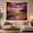 Rocky Beach, variant on Tropical Beach Sunset with Palm Trees and Ocean Waves, Serene Boho for Beach Lovers, Coastal Nature Wall Art, Housewarming Gift Tapestry Wall Hanging for Living Room and Dorm