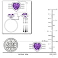 thumbnail image 3 of Dazzlingrock Collection 9mm Heart Shaped Center Amethyst with Round White Diamond Halo Style Engagement Ring Set for Women (0.63 ctw, Color I-J, Color I2-I3) in 925 Sterling Silver, Size 4.5, 3 of 4