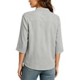 thumbnail image 3 of cocolona Womens 3/4 Sleeve V Neck Blouses Casual Loose Solid Color Shirts Basic Outfits Tops, 3 of 7