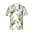 thumbnail image 2 of Xecao Lavender Flowers print Hawaiian shirt - a stylish short-sleeve button-down for men, perfect for casual beach and tropical outings., 2 of 9