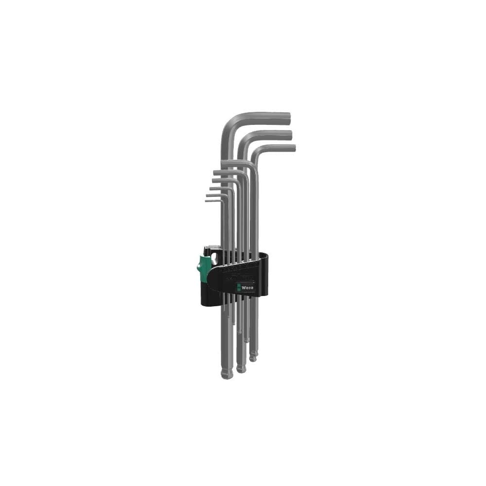 Wera 9 Piece Hex-Plus Allen Key Set - Metric, Chrome Plated, Extra Long Lever (950/9)