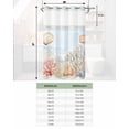 thumbnail image 6 of No Hook Shower Curtains with Snap in Liner, Blue Red Coastal Waterproof Fabric Shower Curtain, Nautical Beach Summer Coral Shell Double Layers & See-Through Top Window Bathroom Curtains 36''x72'', 6 of 6