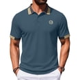 thumbnail image 7 of Breeze Polo Shirts for Men Stretchy Quick Dry Casual Short Sleeve Wearbreeze Collared Textured Polo Shirt, XL, 7 of 7