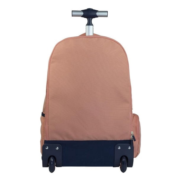 Mochila Escolar Con Ruedas Y Cierres S-1918 Milan rosa SIN