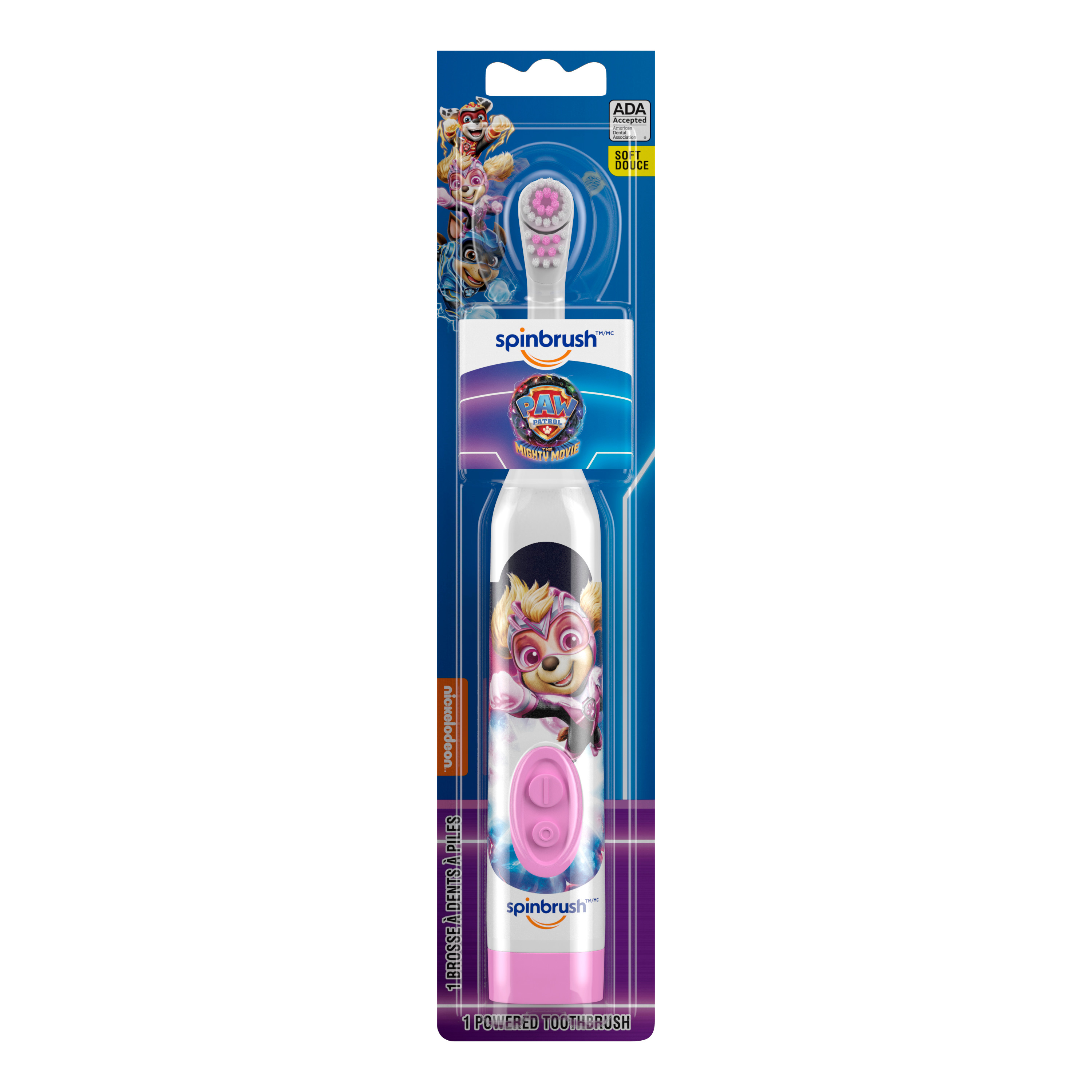 PAW Patrol Spinbrush Kids Battery-Powered Toothbrush, Soft Bristles, Ages 3+, Character May Vary - image 4 of 7