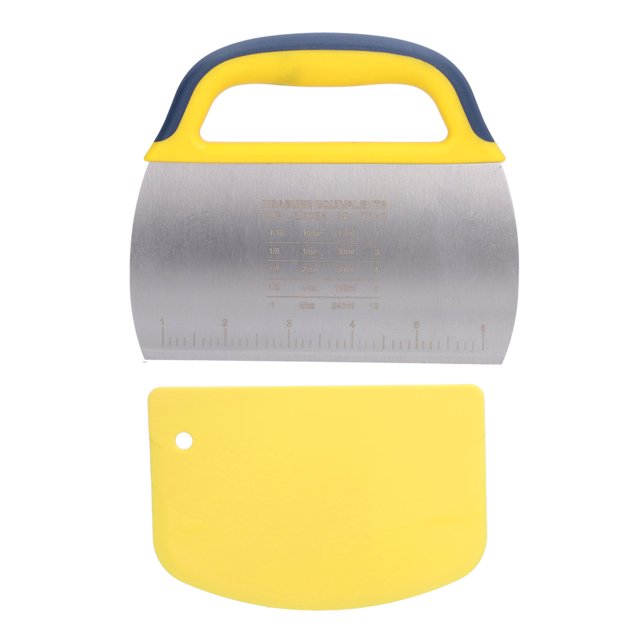 Raspador de masa de acero inoxidable, hoja semiabierta, escala lateral doble, agarre cómodo, cortador de raspador multifuncional Unbranded 3118210264511