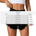 thumbnail image 3 of Women's Scalloped Satin Lounge Shorts Elastic Waist Summer Split Side Pajama Bottoms Loose Sleepwear Shorts, 3 of 7