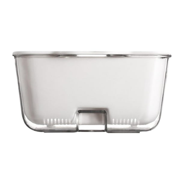 2023 Cocina Del Hogar de Doble Capa Transparente Canasta de Drenaje, Pp Pet Recipiente de Lavado de Frutas con Agujero Colgante, 13.6x12.3x6.6cm Amarillo Verde Claro Blanco Azul Cielo