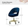 thumbnail image 6 of Luxury Office Chair Premium Modern Velvet Swivel Desk Chair with Chic Gold Base in Bold Colors Navy, 6 of 9