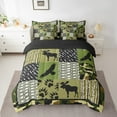 thumbnail image 2 of Erosebridal Rustic Moose Deer Bed in a Bag Twin size, Animal Patchwork Bed Set, Camouflag Decor, Reversible 7pcs, 2 of 5