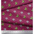 thumbnail image 2 of Soimoi Poly Crepe Fabric Geometric Shapes,Crocodile & Rhinoceros Kids Print Sewing Fabric Yard 52 Inch Wide, 2 of 3