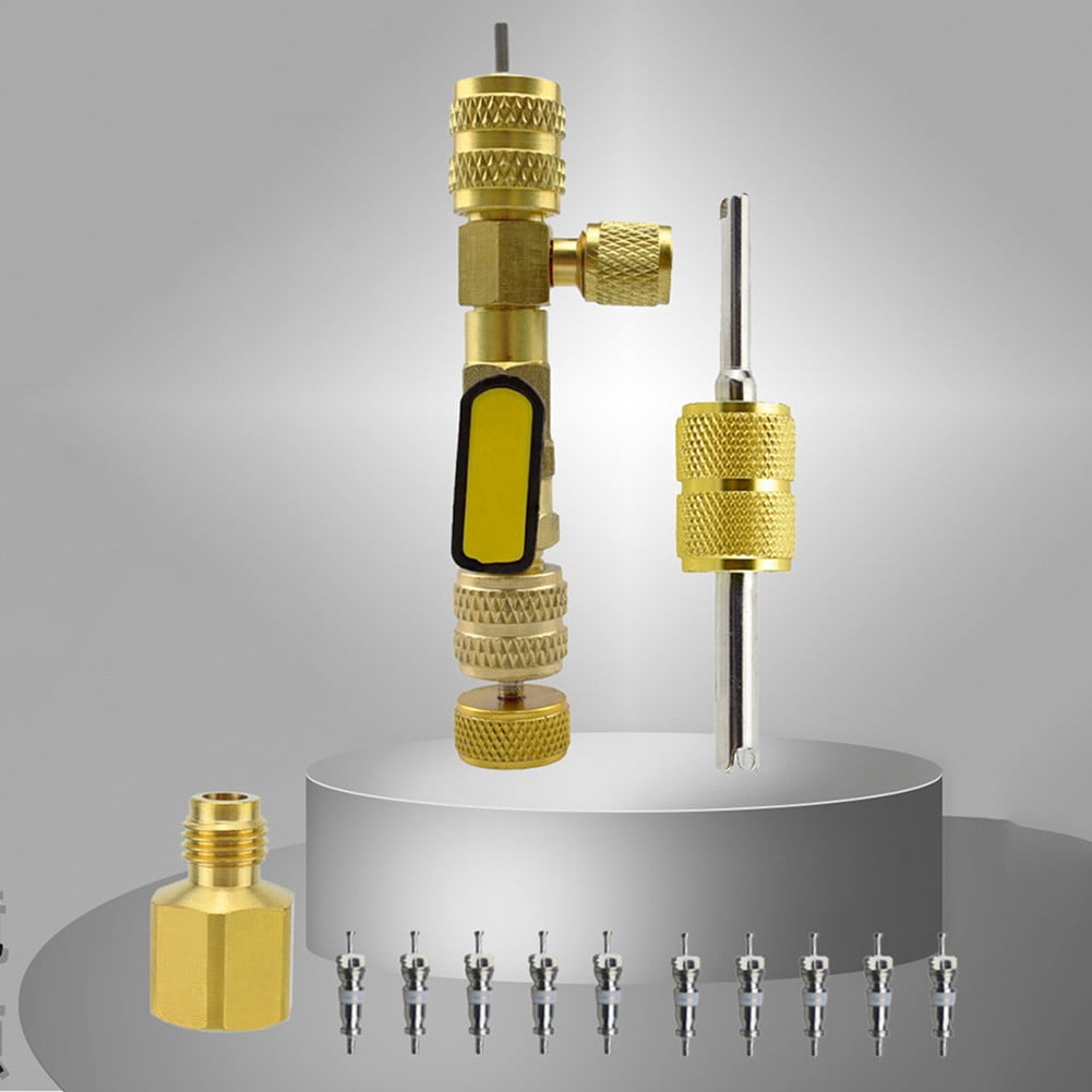 yaaqii Valve core remover installation Air conditioner repair tool with brass adapter