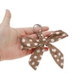 thumbnail image 4 of Unique Bargains 1 Pc Fashion Bow Scarf Polka Dot Print Handbag Charm Bag Accessories Coffe Color, 4 of 5