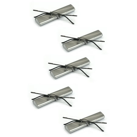 EYE ZOOM 5 Pack Compact Metal Rimless Reading Glasses with Light Slim Case for Men and Women, Gunmetal, +1.00
