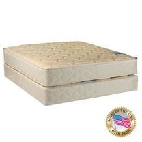 DS USA Chiro Premier Gentle Firm Queen Size (Beige) Two-Sided Mattress Set With Metal Bed Frame - Quilted Fabric Cover, Innerspring, Orthopedic, Longlasting Comfort