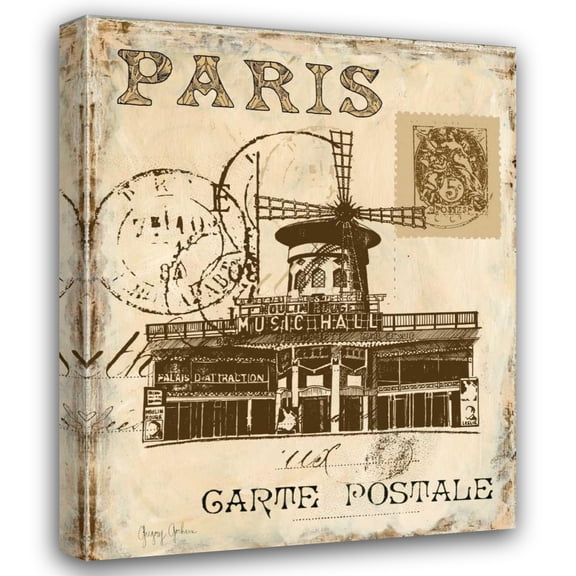 Gregory Gorham 15x18 Gallery Wrapped Canvas Wall Art Titled - Paris Collage IV