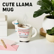 Votum Large Cute Handmade Llama Mug 18.6 oz. White Ceramic Coffee Cup