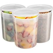 GUSTO 128 Oz Food Storage Containers with Lids Airtight Meal Prep Container, 6-Pack