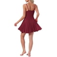 thumbnail image 3 of INSPIRE CHIC Women's Ruffle Hem Babydoll Nightgown Soft Rayon Blend Spaghetti Strap Sleep Dress with Adjustable Straps XS Wine Red, 3 of 6
