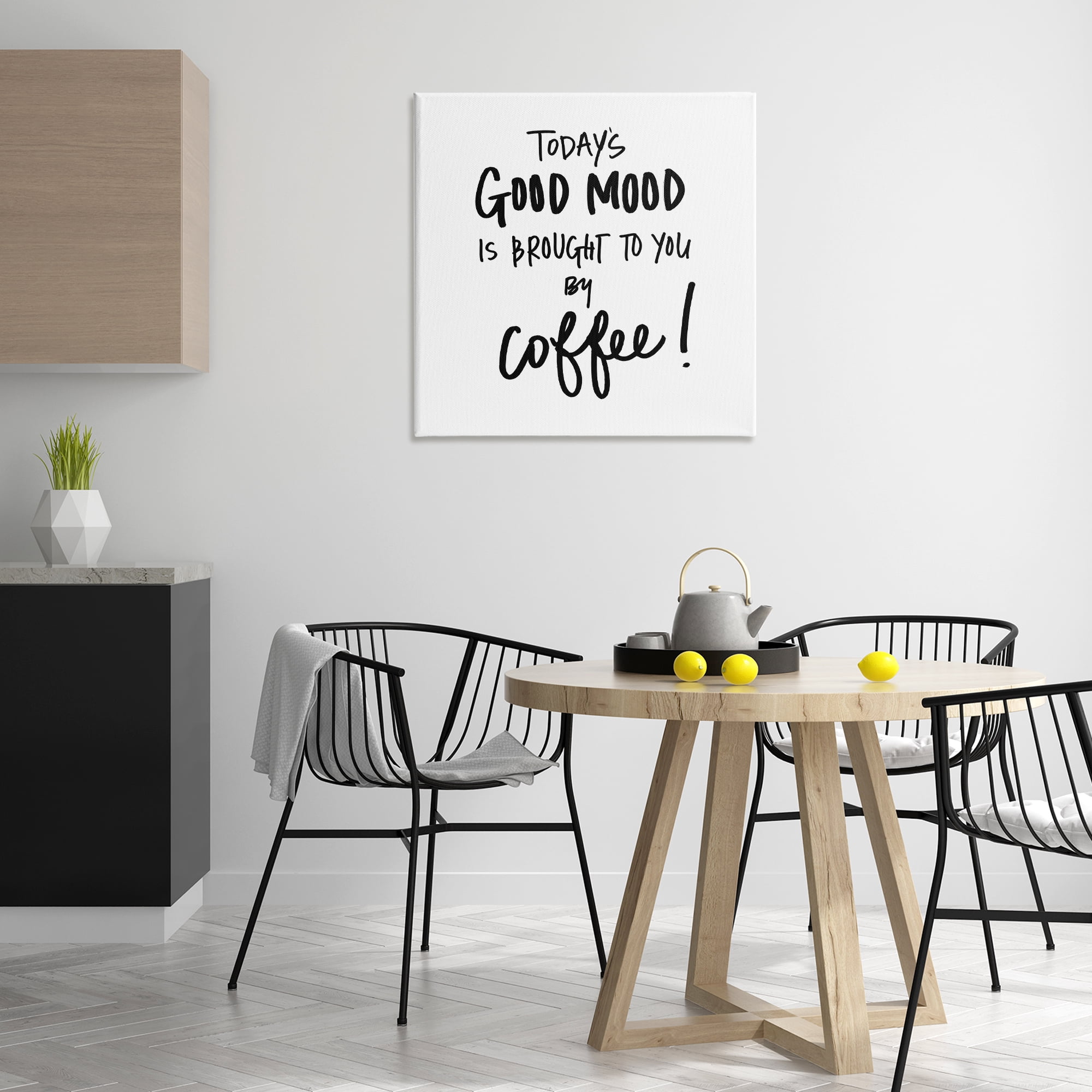 Stupell Industries Good Mood by Coffee Food & Beverage Painting Wrapped Canvas Art Print Wall Art, 30 x 30