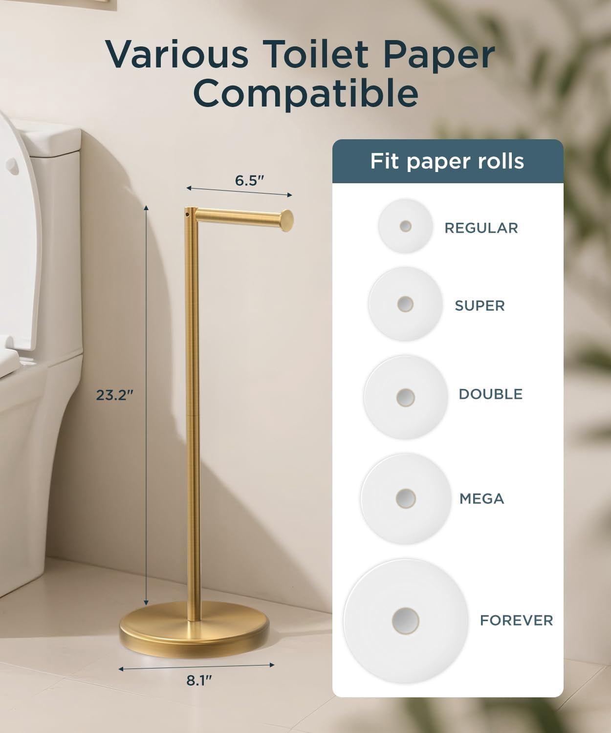 Toilet Paper Holder Stand, Modern Freestanding Tissue Roll Holder for Bathroom, Durable SUS 304 Stainless Steel and Weighted Base Toilet Paper Stand, Storage for 4 Rolls, Oil Rubbed Bronze