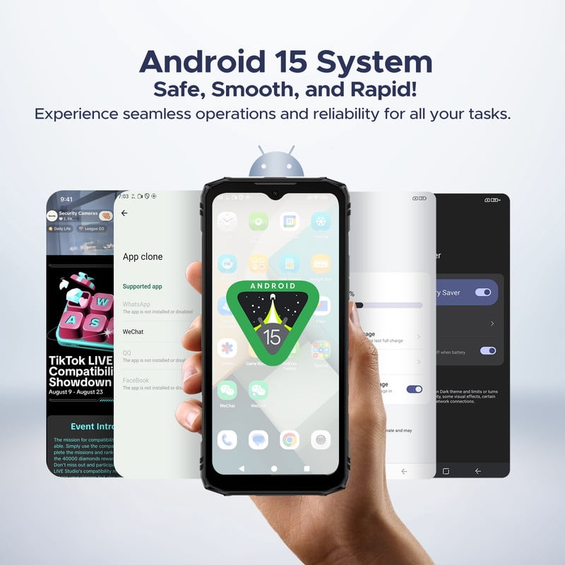 DOOGEE Blade 10 Ultra Energy Rugged Phone 4.5G,36GB+256GB/2TB /6150mAh OTG / 64MP/ 6.56" HD+ 90Hz Android 15 Rugged Smartphone Dual SIM/NFC/Face ID/Fingerprint/IP68/IP69K Waterproof Phone 2026
