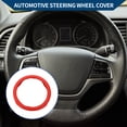 thumbnail image 2 of Funda de volante única para automóvil, vehículo, duradera, forma redonda, cuero, 1 pieza, roja, 2 of 6