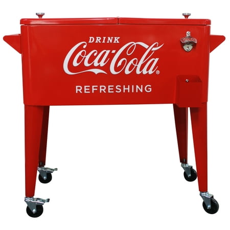 Leigh Country Coca-Cola Metal Outdoor 80 Qt. Rolling Cooler