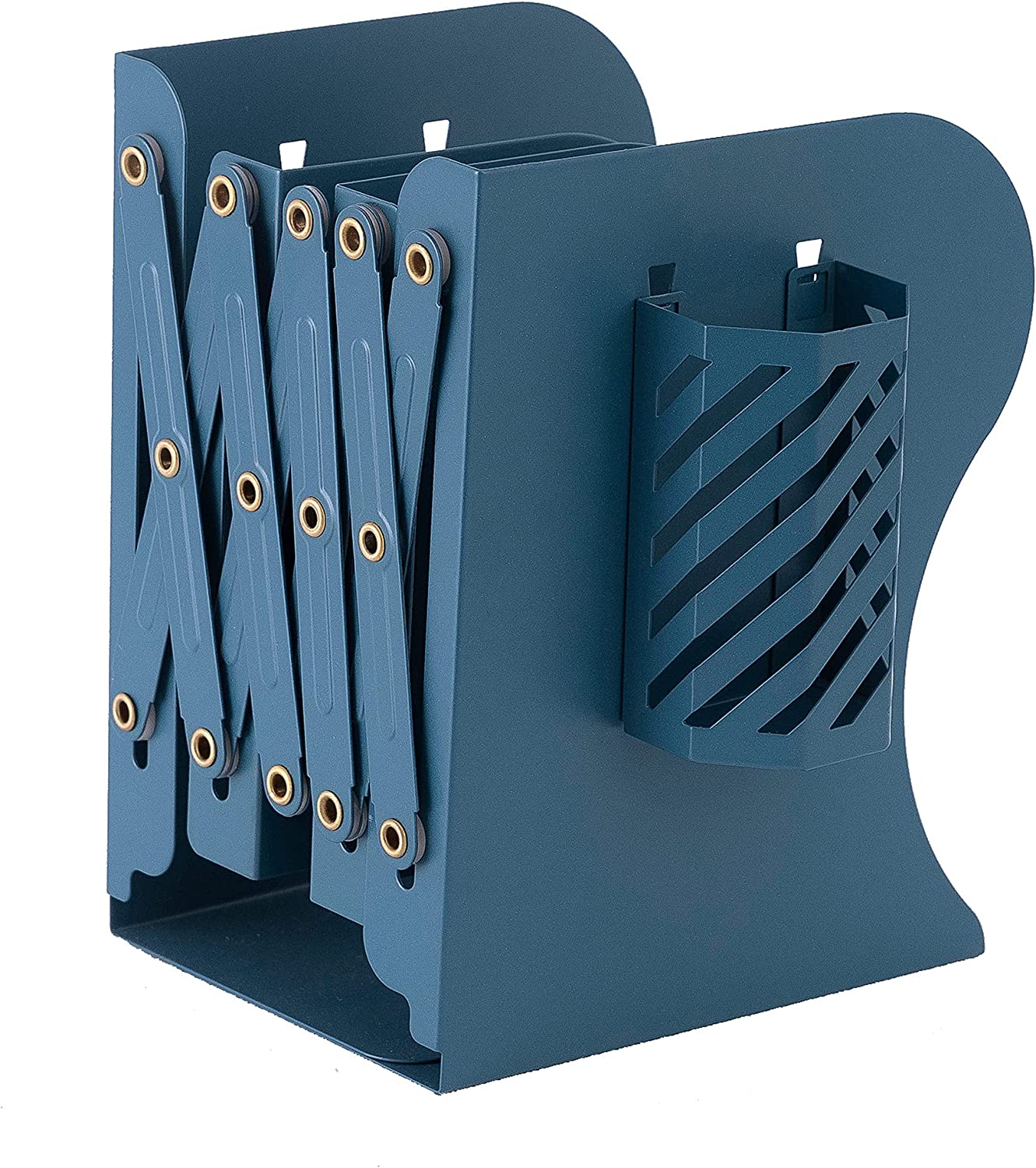 Bomutovy Adjustable Bookends, 3 Compartments Decorative Metal Book