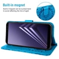 thumbnail image 6 of Compatible with Samsung Galaxy A8 2018 Wallet Phone Case and Tempered Glass Screen Protector Flip Credit Card Holder Stand Mandala Flower Cell Cover for 8A 2018 A530W SM-A530W Women Men Blue, 6 of 9